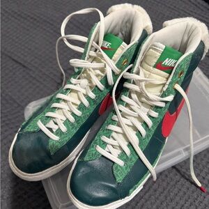 Nike Green and Red High-Top Sneakers